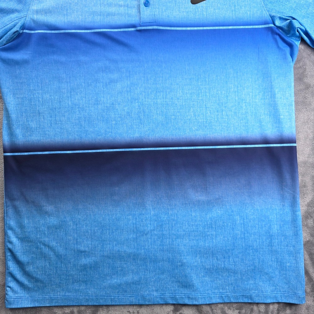 Nike Golf Polo Mens Large Blue Ombre Dri-FIT Standard Fit Short Sleeve Logo - Picture 3 of 10